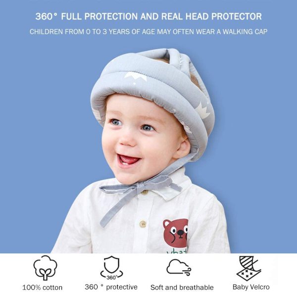 Baby Head Protector Crawling – Baby Safety Helmet & Amp Walking Helmet + 360 Degree U-shaped Baby Toothbrush